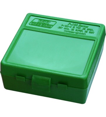 Clear Green/Bl P-100-45-16T NEW MTM 100 Round Flip-Top Ammo Box 40/45/10MM Cal 