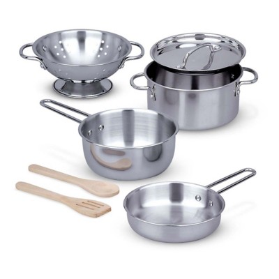 Melissa & Doug Lets Play House! Stainless Steel Pots & Pans Play Set