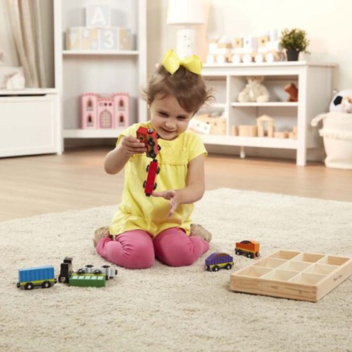 Melissa & Doug Wooden Train Cars - Primary Image