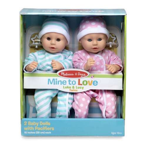Melissa & Doug Mine To Love Twins Luke & Lucy Dolls