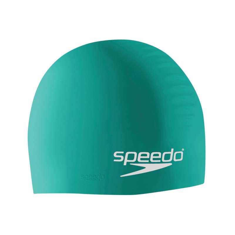 White Speedo Silicone Textured Bubble Swimming Swim Cap UV Protection Flexible 