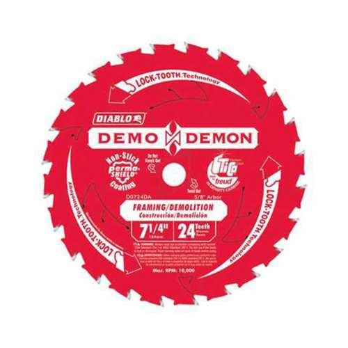 Diablo Demo Demon 7-1/4 in x 24 Tooth Hi-Density Carbide Saw Blade