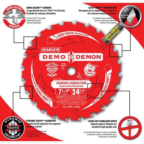 Diablo Demo Demon 7-1/4 in x 24 Tooth Hi-Density Carbide Saw Blade