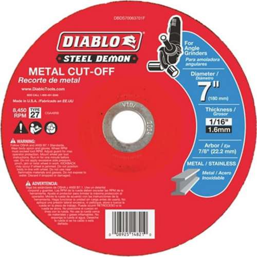 Diablo 7 in Steel Demon Metal Cut-Off Disc