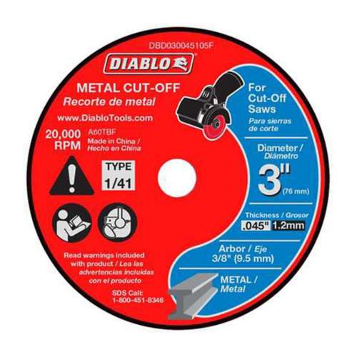 Diablo 3 in Metal Cut-Off Disk - 5 Pack