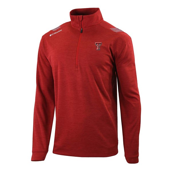 Texas Tech Red Raiders Columbia Oakland Downs 1/4 Zip Large Intense Red