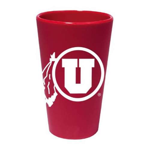 Wincraft Utah Utes Red 16oz Silicone Pint Glass