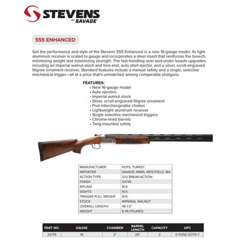 Stevens 555 E Over-Under Shotgun
