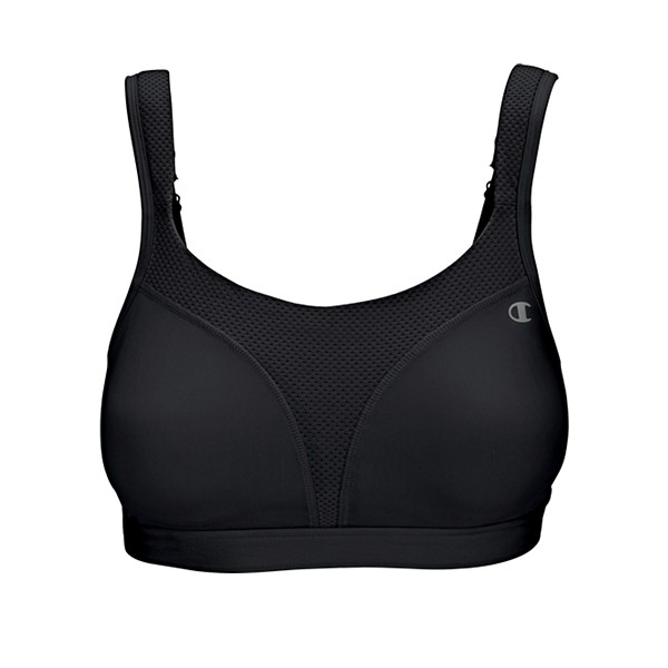 Women's Champion Volleyball Double Dry+ Spot Comfort Sports Bra 34 D Black