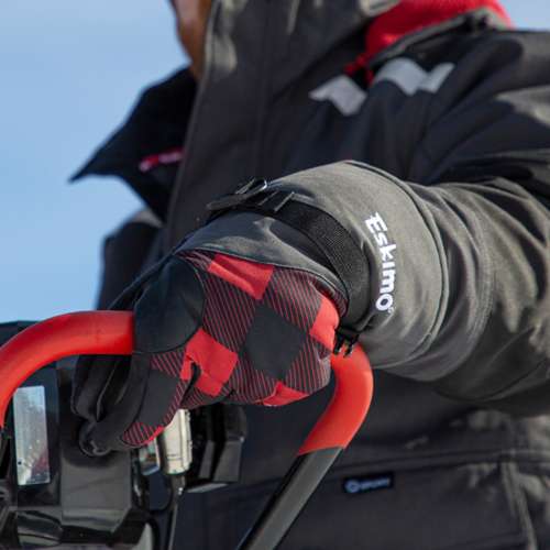 Men's Eskimo Emo Buffalo Plaid Cold Weather Ice Fishing Gloves