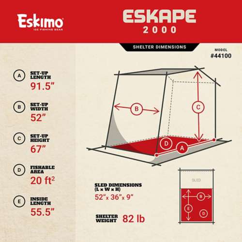 Eskimo Eskape 2000 Scheels Custom Flip-Over Ice Shelter