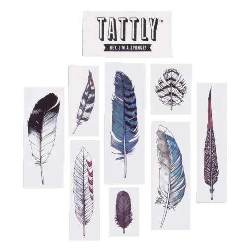 Tattly Watercolor Feather Temporary Tattoo Set