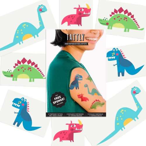 Tattly Dino Friends Temporary Tattoo Set