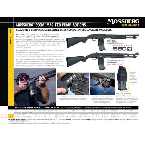 Mossberg 590M Mag-Fed Ghost Ring Sights-Action Shotgun