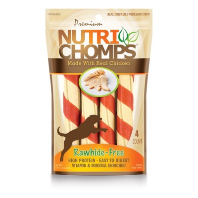 Nutri Chomps Chicken Flavored Twists with Wrap Dog Treats 4 Pack