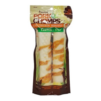 Pork Chomps 8-inch Chicken Wrapped Rolls Dog Treats