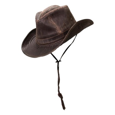 dorfman pacific men's outback hat with chin cord