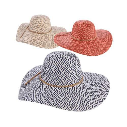 Women's Dorfman-Pacific Tropical Trends Two Tone Paper Braid Floppy **Assorted Colors Only** Sun Hat