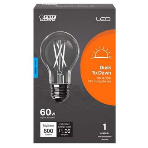 Feit A19 E26 Medium LED Dusk to Dawn Bulb Daylight 60 Watt - 1 Pack