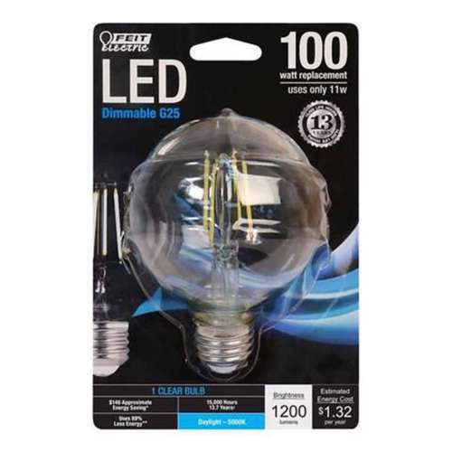 Feit G25 E26 Medium Filament LED Bulb Daylight 100 Watt - 1 Pack