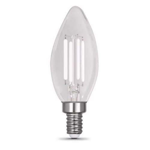 Feit White Filament B10 E12 Candelabra Filament LED Bulb Soft White 100 Watt - 2 Pack