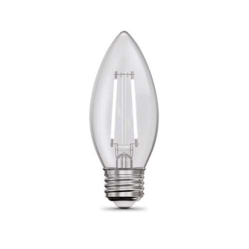 Feit White Filament B10 E26 Medium Filament LED Bulb Soft White 40 Watt - 2 Pack