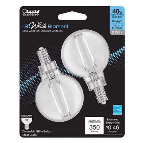 Feit Electric LED White Filament E12 Bulb