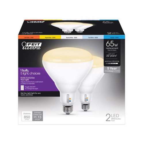 Feit LED BR40 White Floodlight Bulb - 2 Pack
