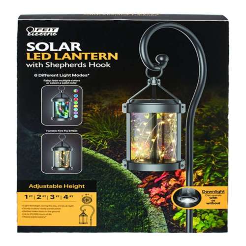 Feit Electric Metal Round Coach Lantern Solar Garden Stake