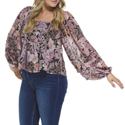 Women's By Together Lexie Long Sleeve Square Neck Blouse