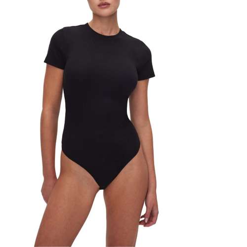 Women's GOOD AMERICAN Micro Rib Cotton Tee Bodysuit