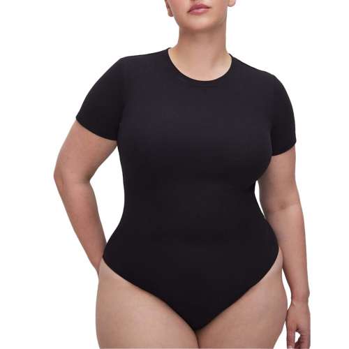 Women's GOOD AMERICAN Micro Rib Cotton Tee Bodysuit