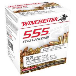 Winchester Ammo 22LR 36gr. HP 555/box