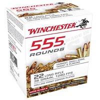 Winchester 555 Hollow Point Rimfire Ammunition 555 Round Box