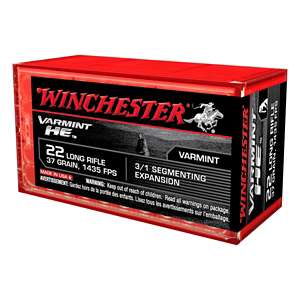Winchester Varmint HE 22 LR 37gr Segmenting Expansion 50/bx