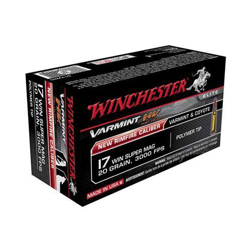 Winchester Varmint HV 17 Win Super Mag 20gr Polymer Tip 50/b