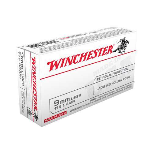 Winchester USA Personal Protection JHP Pistol Ammunition 50 Round Box