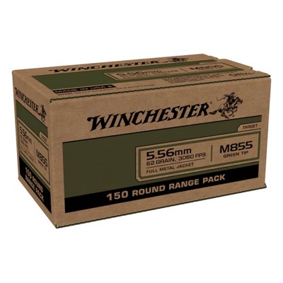 Winchester USA M855 Green Tip Steel Core Ammunition 150 Round Box