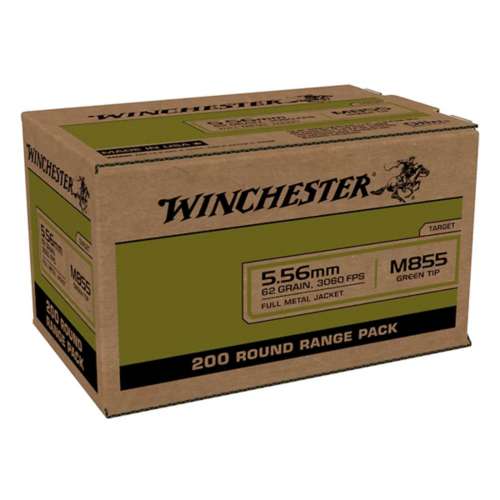 Winchester USA M855 Green Tip Steel Core Ammunition 200 Round Box