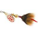 Silver with Red Dots Blade - Brown Squirrel Tail