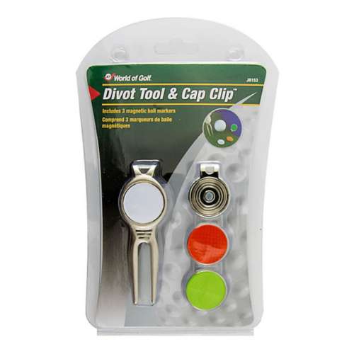 JEF World of Golf Divot Tool & ess cap Clip Ball Marker Set