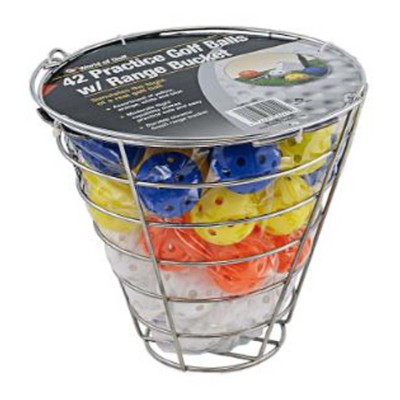 JEF World of Golf Metal Range Bucket with Plastic Practice Balls