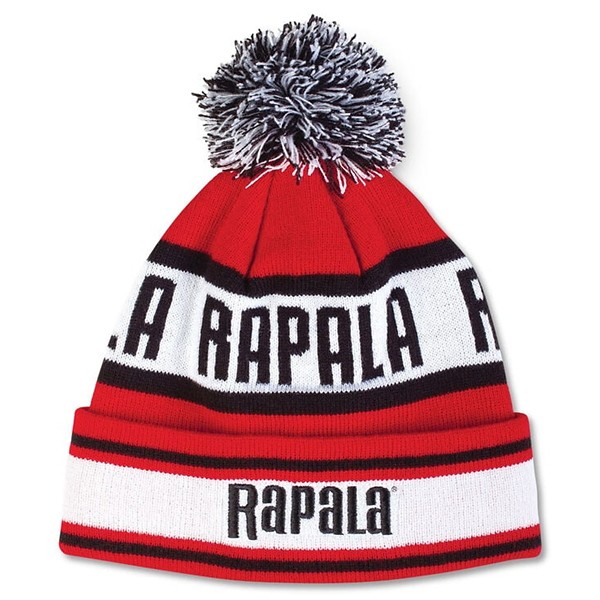 RAPALA Pom Ice Fishing Beanie Red Black