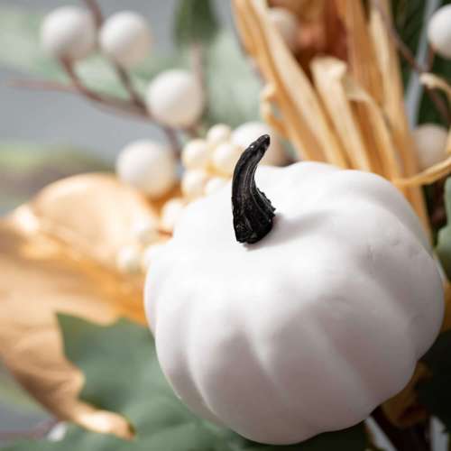 Sullivans Fall White Pumpkin & Leaf Pick