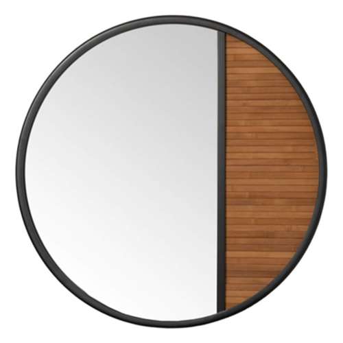 Sullivans Round Wooden Slat Wall Mirror