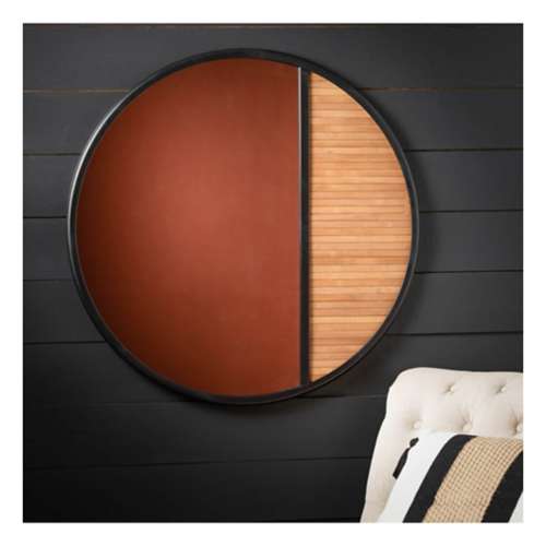 Sullivans Round Wooden Slat Wall Mirror