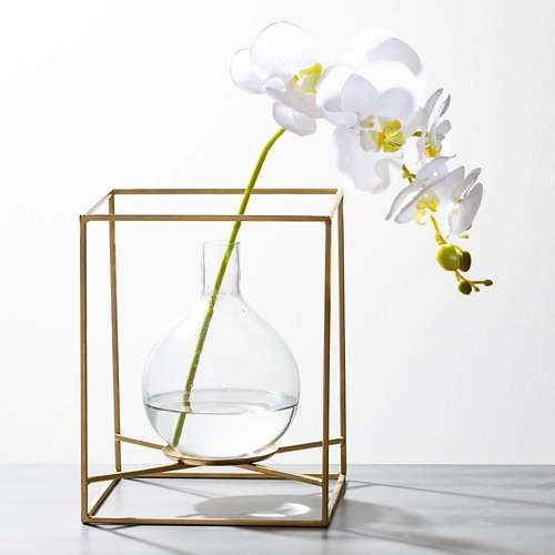 Sullivans Brushed Gold Framed Glass Vase