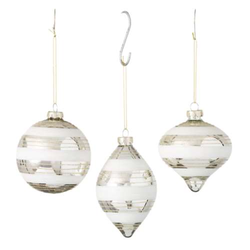 Sullivans White Striped Drop Ornament (Styles May Vary)