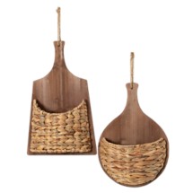 Sullivans Assorted Hanging Wood Wall Basket
