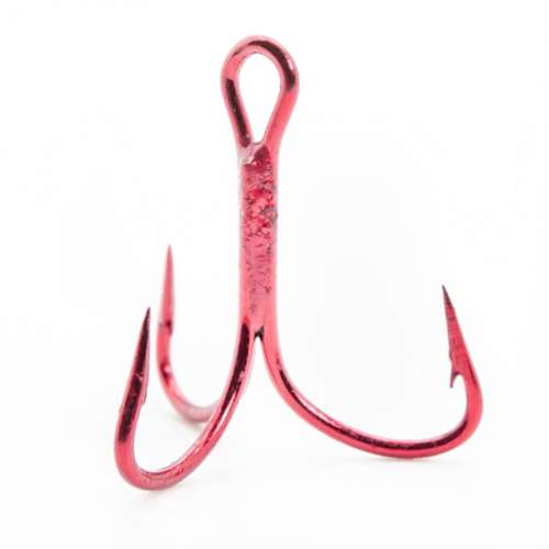 6 - Size 2 Dressed Treble Hook Fishing Replacement Colorado Blade red white
